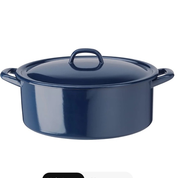 IKEA VARDAGEN Blue Enamel Pot 5.3 Qt Dutch Oven Casserole Dish Discontinued - Picture 8 of 14